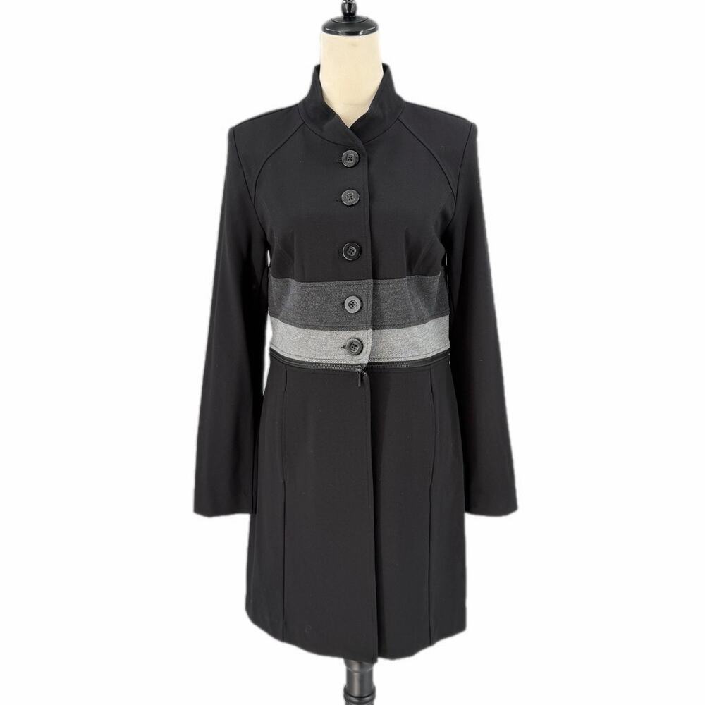 Cabi 3176 Black Gray Osaka Nights Convertible Zip Ponte Two-In-One Jacket Coat